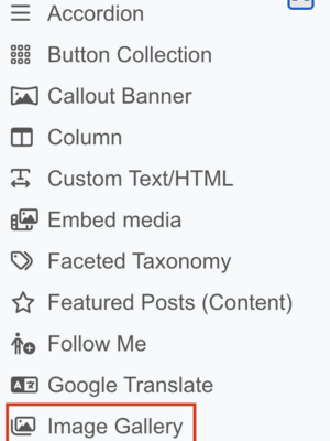 Select "Image Gallery"