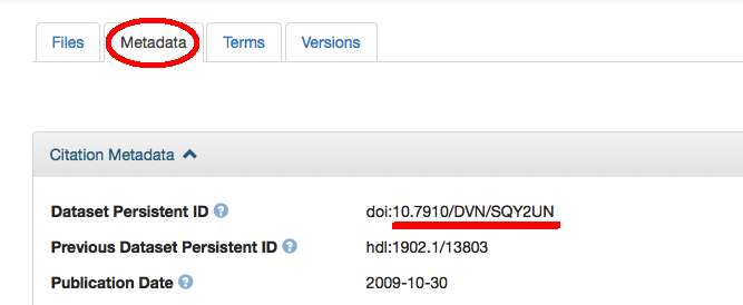 dataverse metadata