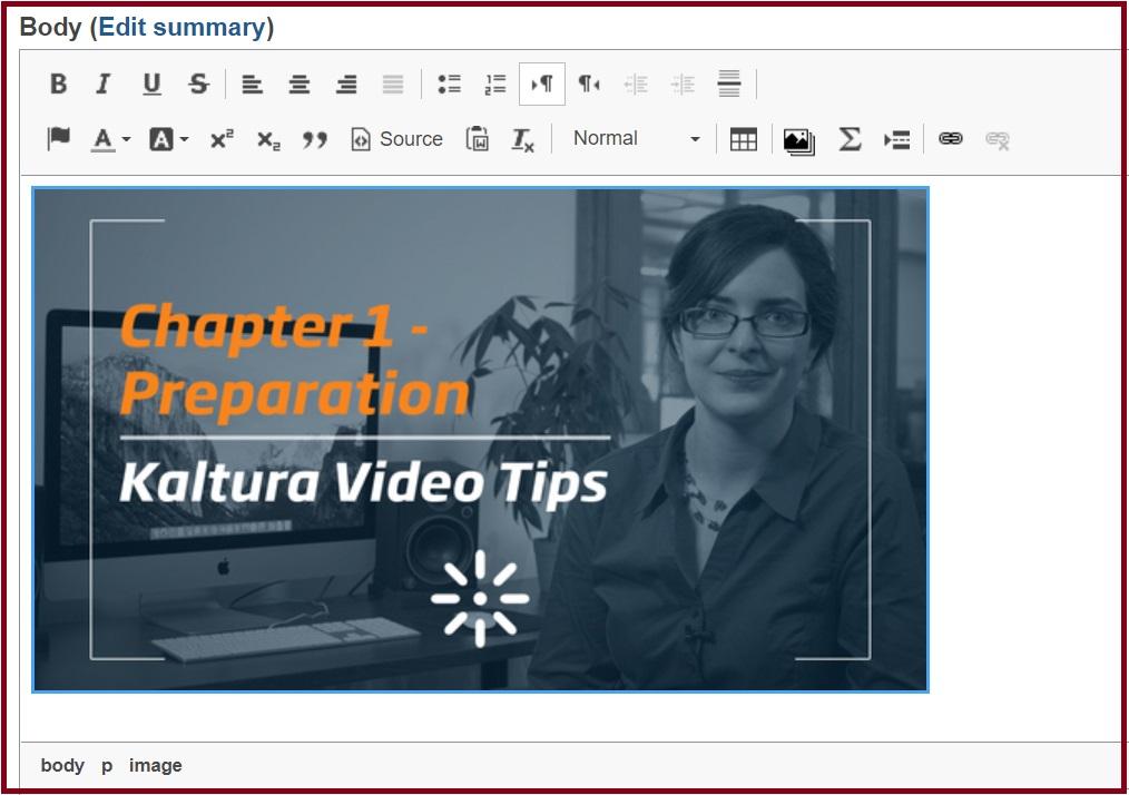 Display Video on editor