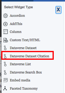 dataverse dataset citation from list
