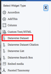 dataverse dataset from list