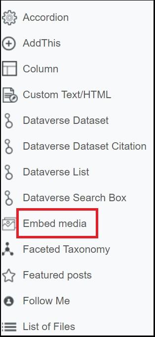 Embed Media Widget