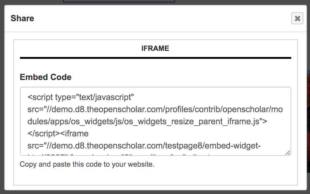 List of File widget - embed code