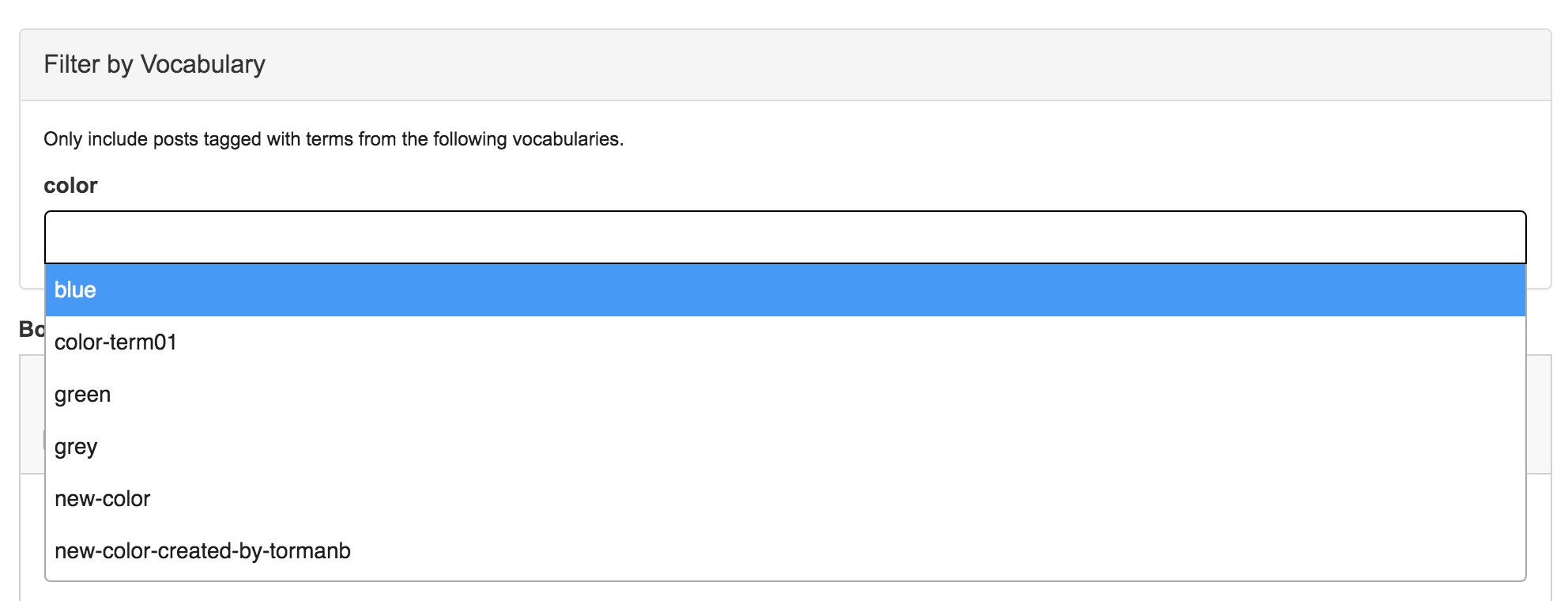 List of Files widget - filter by vocabulary