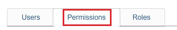 Permissions tab