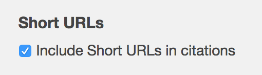 publication settings - short urls