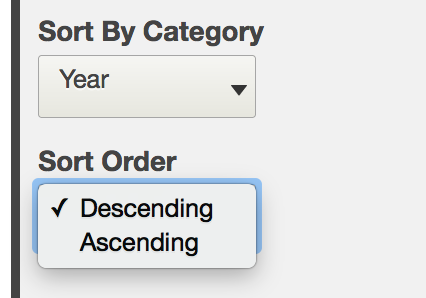 publication settings sorting