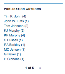 Sample of Publications by Author widget