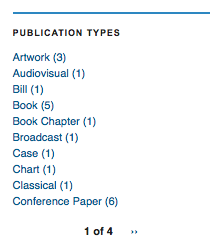 Sample of Publications by Type widget
