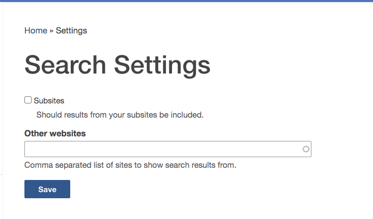 search settings