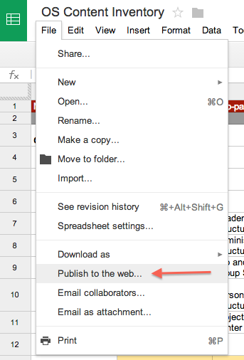 Spreadsheet Export