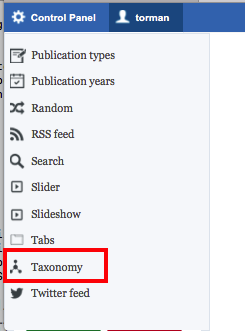 Taxonomy widget from list