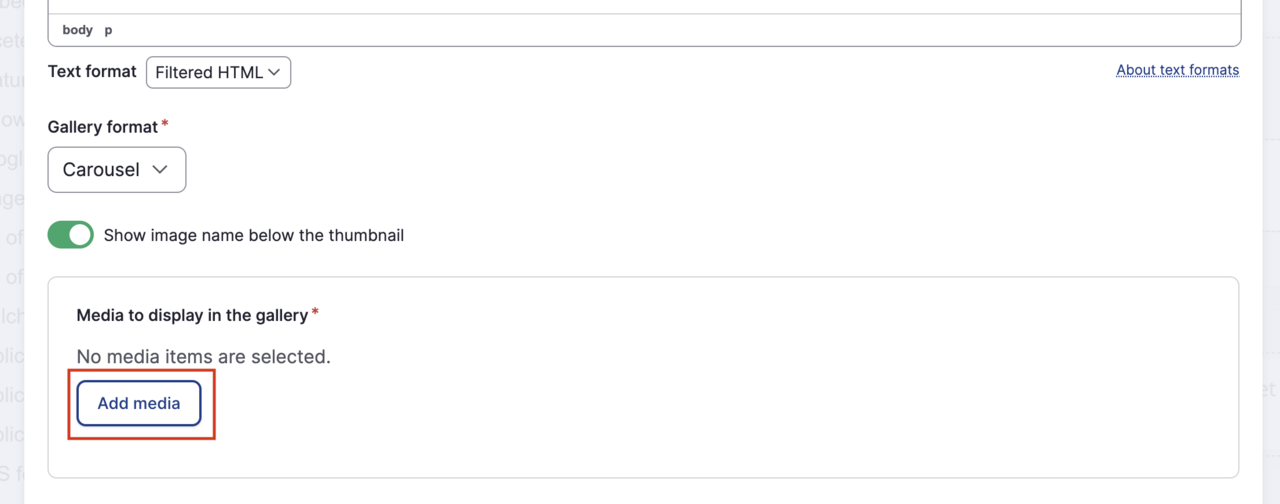 Add media to Image Gallery