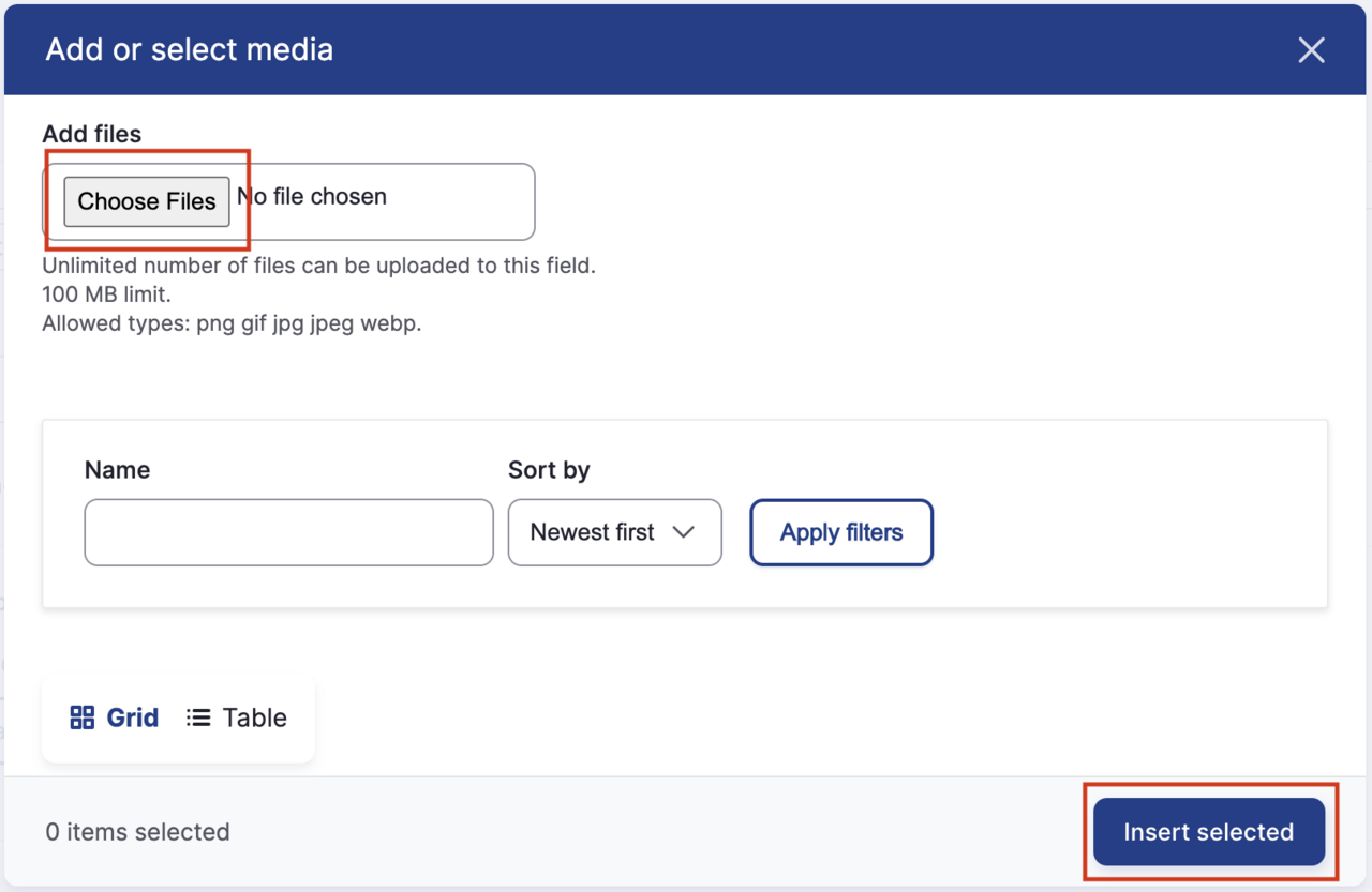 Selecting images for Image Gallery