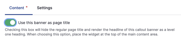 Page title checkbox